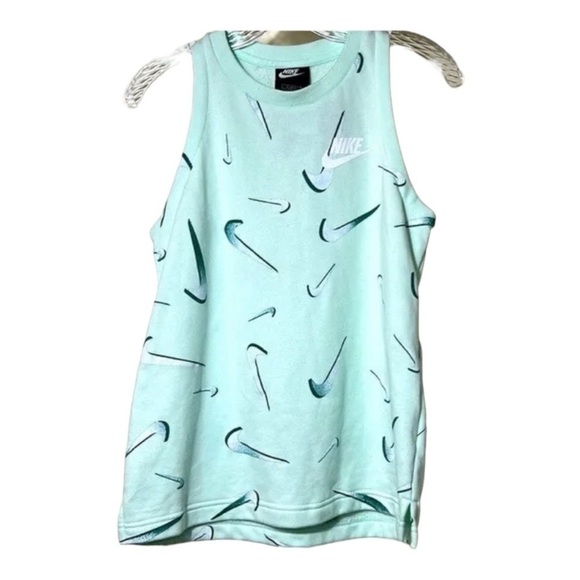 Nike NWT Sleeve Seafoam Green Sleeve Knit Pullover Sweatshirt Top Size Large - Picture 1 of 8